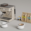 Coffee machine Coffee cup Coffee beans 3d model