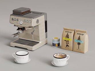 Coffee machine Coffee cup Coffee beans 3d model