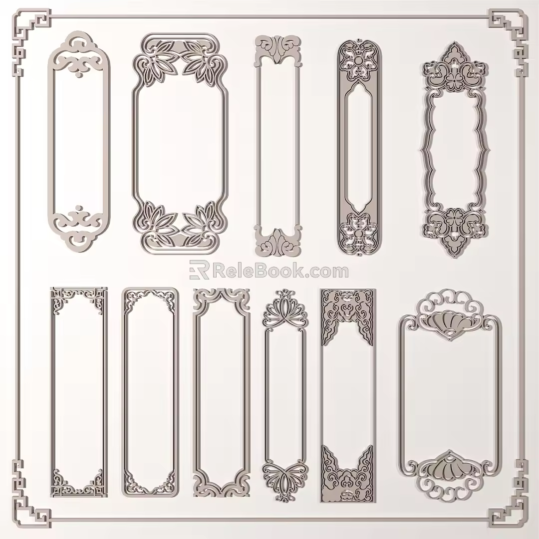 New Chinese lines carved 3d model