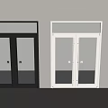 Modern Black and White Glass Double Doors With Sleek Design and Frame