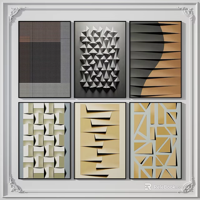 Geometric Decorative Wall Panels With Textured Patterns And Modern Design 3d model