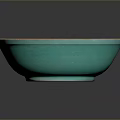 Turquoise Ceramic Bowl With Orange Rim Ideal For Everyday Household Use