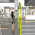 Modern Specialty Store Interior With Wooden Decor Display Shelves Counter And Wall Art