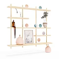 Modern display rack solid wood display rack 3d model