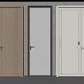 Modern swing door single door combination 3d model