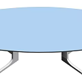 Modern Laboratory Table With Blue Surface And Sturdy Metal Frame