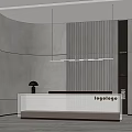 Modern reception desk lamp chandelier 3d model