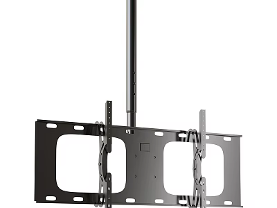 Black Metal TV Ceiling Mount Bracket For Flat Screen TVs Adjustable Design 3d model