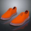 Orange Casual Lace Up Shoes With Comfortable Sole For Daily Wear