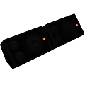 Two Black Audio Speakers With Multiple Drivers And Sleek Design For Home Theater