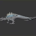 3D Rendered Dragon Game Movie Character With Blue Scales And Spiked Back