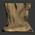 Natural Stump Shaped Wooden Decorative Base With White Stone Tabletop Design