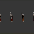 Vintage Revolvers with Red and Brown Grips and Silver Barrels on Gray Background