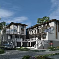 Modern Single Family Villa With Landscaped Garden Large Windows And Balconies