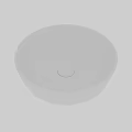 White Round Ceramic Wash Basin With Smooth Surface Above Counter Design