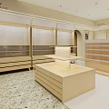 Modern Specialty Store Interior With Glass Door Green Plants And Display Area