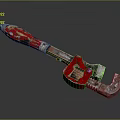 Industrial Red Adjustable Wrench Tool With Metal Body And Textured Handle