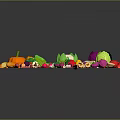 Colorful Fresh Assorted Vegetables Displayed With Carrots Cabbage And Bell Peppers