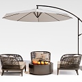 Outdoor Sofa Outdoor Table and Chair Single Sofa Oven 3d model