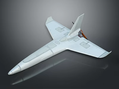 White Streamlined Spacecraft Model With Wings And Rear Thruster For Space Exploration 3d model