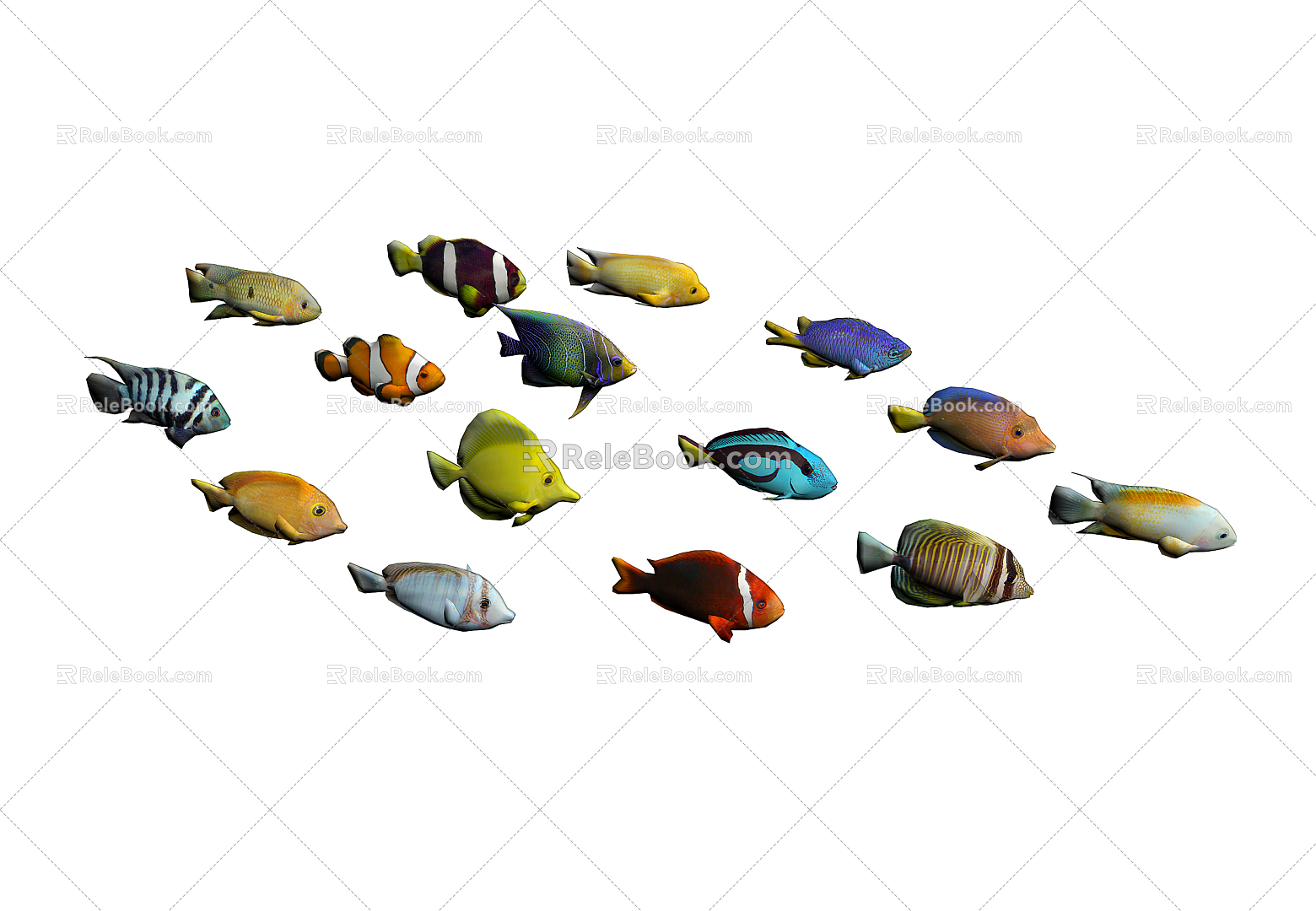 Modern Fish Aquarium Fish Book 3d model