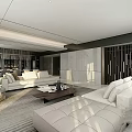 Modern Dining And Living Room Interior With Dining Table Chairs And Pendant Lighting