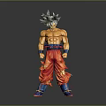 Silver Haired Ultra Instinct Goku Anime Game Character Action Figure With Muscular Build