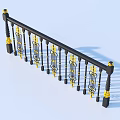 Ornate Black And Gold Metal Railing With Decorative Details And Finials
