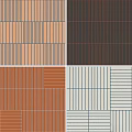 Stylish Wall Paneling With Vertical Horizontal Striped Patterns And Multiple Color Choices 3d model