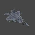 Gray Camouflage Fighter Jet With Missiles Under Wings Tail Insignia And Transparent Cockpit