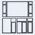 Black Frame Casement Windows With Modern Design And Various Configurations 3d model
