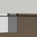 Three Modern Roller Shutter Doors In Different Colors With Sleek Design 3d model