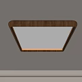 Modern Minimalist Square Ceiling Light With Wooden Frame And White LED Panel 3d model