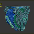 Durable Hardware Tool Hose Reel With Blue Hose Green Components And Metal Frame