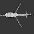 Modern White 3D Helicopter Model Featuring Rotors Cockpit Landing Gear and Fuselage