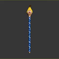 Cute Blue Pen with White Stripes and Yellow Cartoon Head Design Features