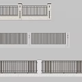 Modern Metal Railings With Stone Base And Double Panel Design Variations 3d model