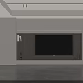 Modern TV Background Wall with Minimalist Design Embedded TV and Wooden Storage Cabinets