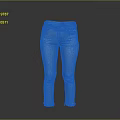 Casual Blue Denim Jeans with Straight Leg Fit Front Pockets and Frayed Hem Details