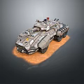 Military Tank Design With Heavy Armor Tracks and Turret Equipment Features