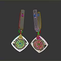 Shiny Metal Earrings with Modern Geometric Perforated Pendant Design Fashion Accessories