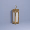 Modern Golden Geometric Table Lamp With Ring Handle And Transparent Glass Panel