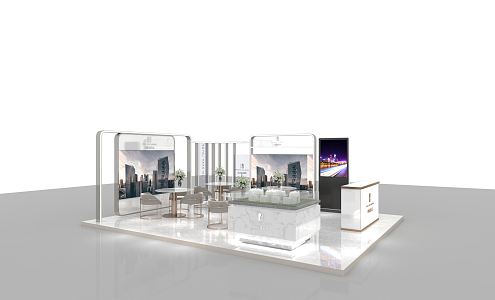 Light Luxury Exhibition Hall Fashion Real Estate Booth Exhibition Hall 3d model