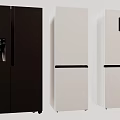 Dark Brown And White Modern Refrigerators With Side By Side Door And Water Dispenser Design