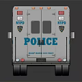 Police Car With POLICE Logo TIPPS Design Emergency Lights And Silver Blue Exterior