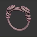 Artistic Metallic Sculptural Ring With Unique Coiled Twisted Top Design Elements