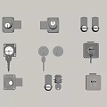 Various Types Of Keyed Door Locks With Different Metal Designs And Keys
