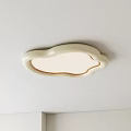 Modern Cloud Shaped Ceiling Light with Golden Edge and Illuminated White Surface on White Ceiling 3d model