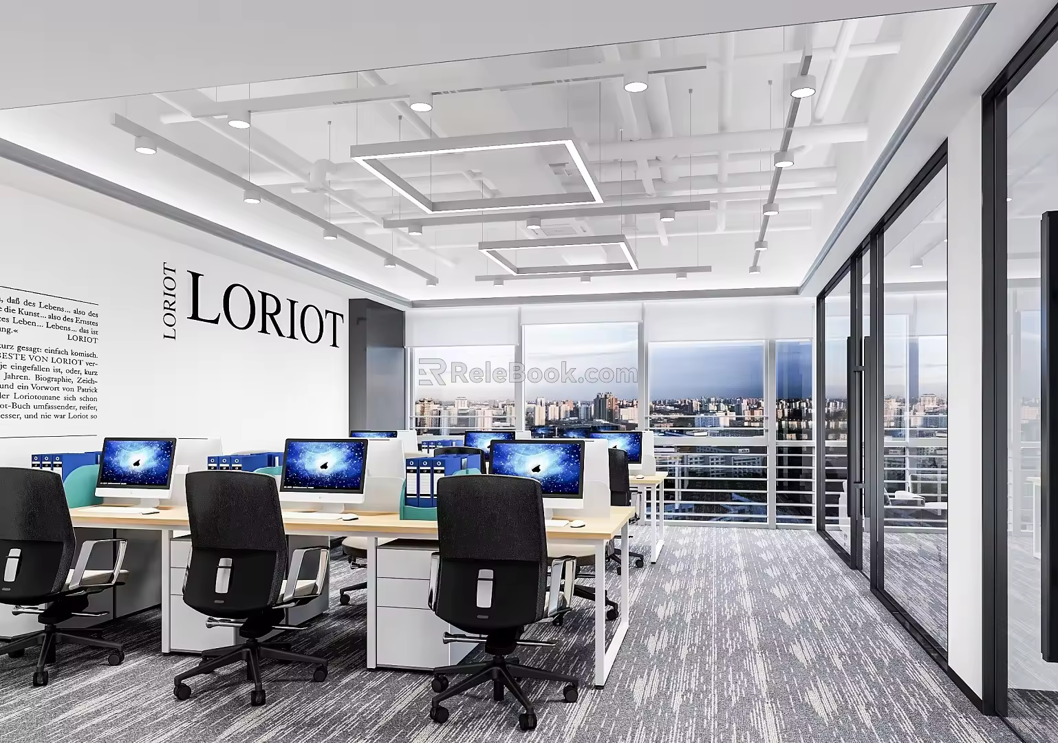 Modern public office area 3d model