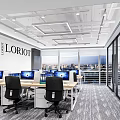 Modern public office area 3d model